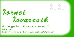 kornel kovarcsik business card